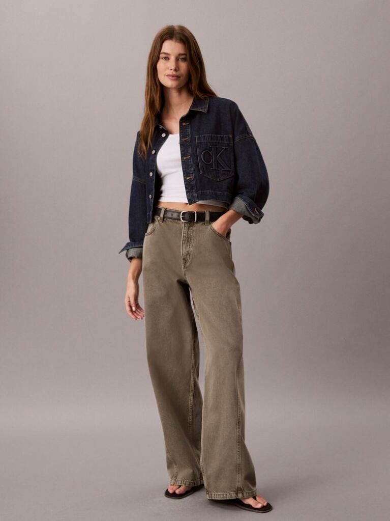Denim Κοντό Denim Πουκάμισο Cropped  Γυναίκα