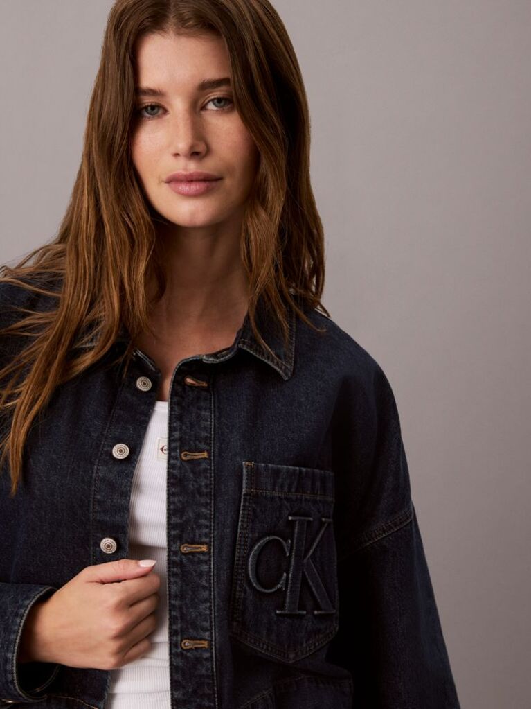 Denim Κοντό Denim Πουκάμισο Cropped  Γυναίκα