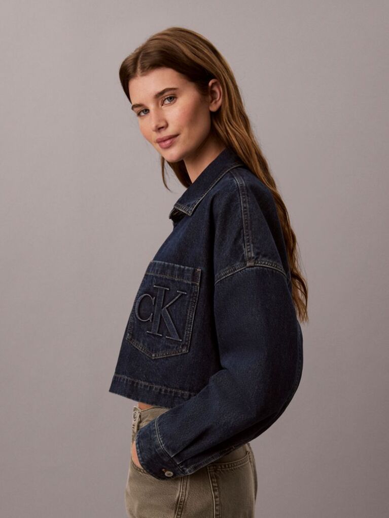 Denim Κοντό Denim Πουκάμισο Cropped  Γυναίκα