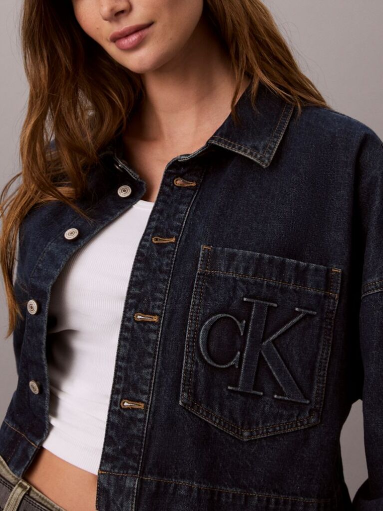 Denim Κοντό Denim Πουκάμισο Cropped  Γυναίκα
