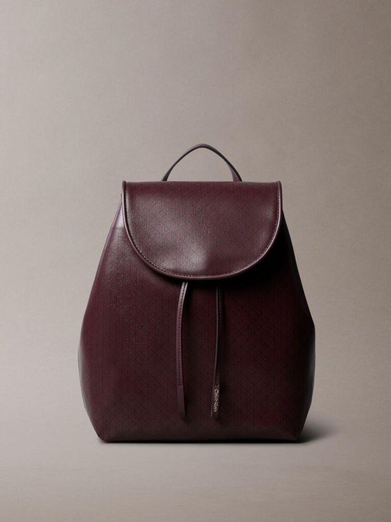 Red Allover Monogram Logo Backpack  Women