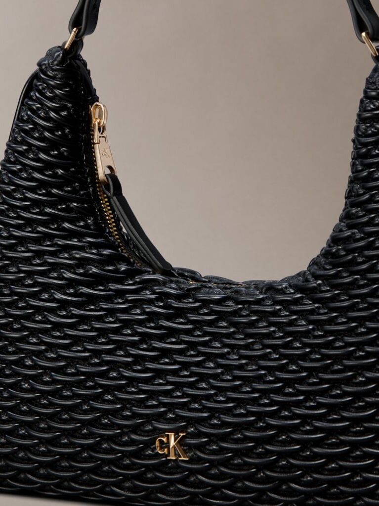Black Soft Pleated Shoulder Bag  Women