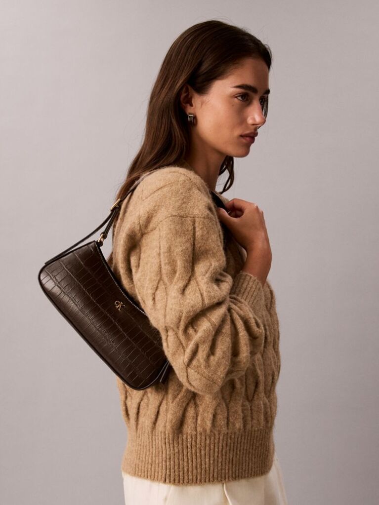 Brown Monogram Crocodile Shoulder Bag  Women