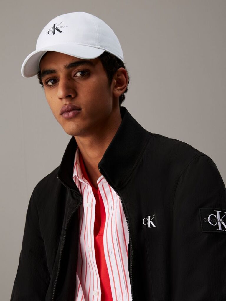 White Printed Baseball Cap  Men