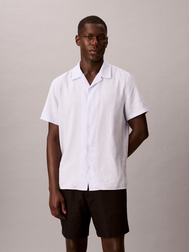 Black Linen Blend Shorts  Men