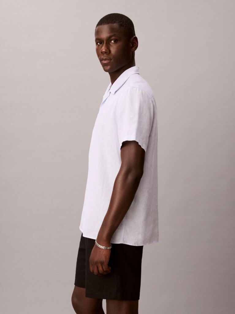 Black Linen Blend Shorts  Men