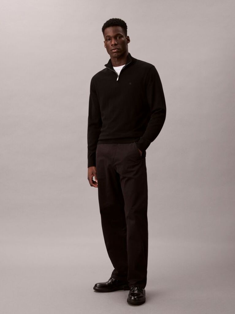 Black 90's Straight Trousers  Men