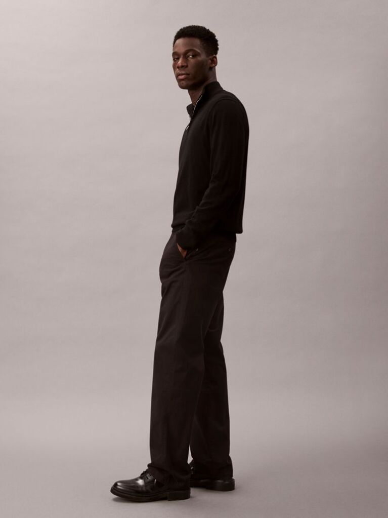 Black 90's Straight Trousers  Men