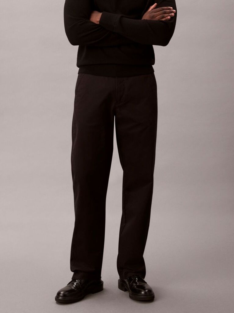 Black 90's Straight Trousers  Men