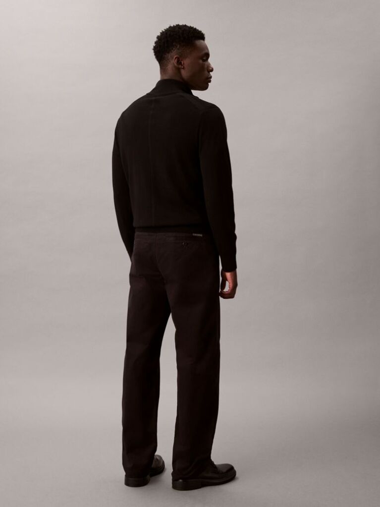 Black 90's Straight Trousers  Men