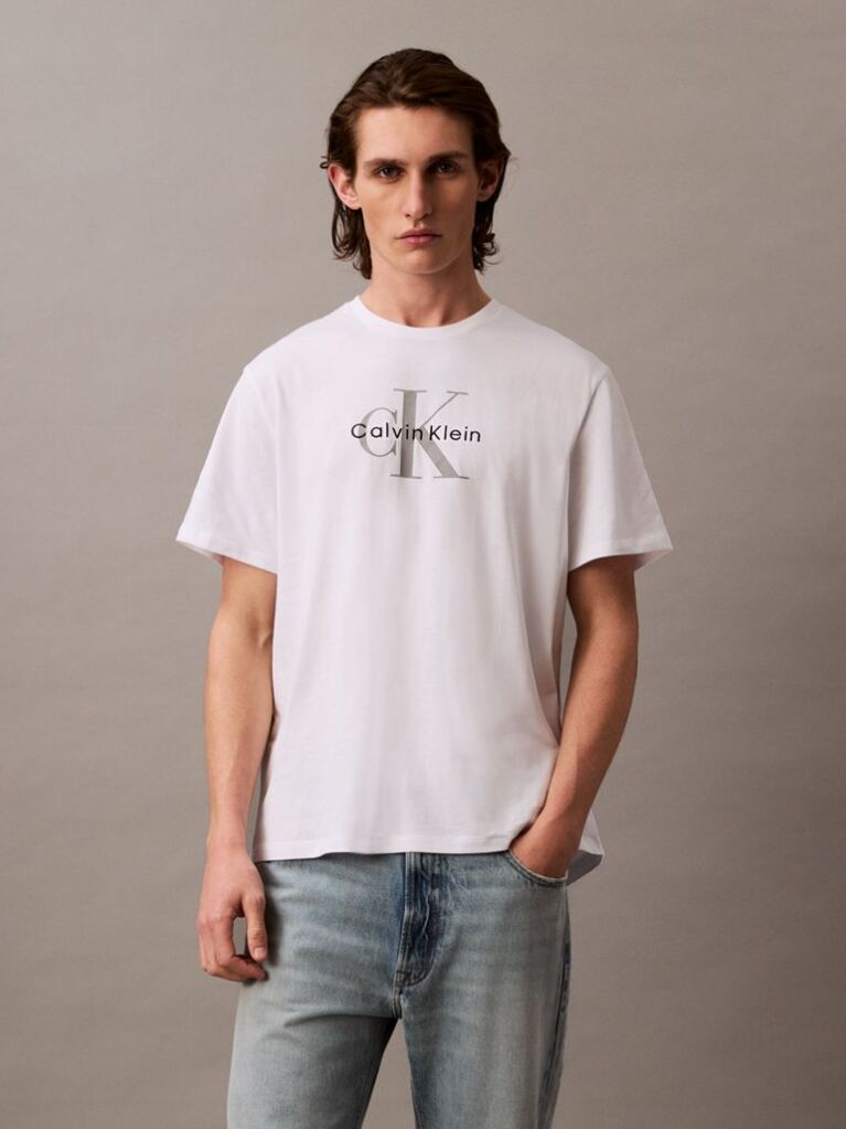 White Monogram Logo T-Shirt  Men