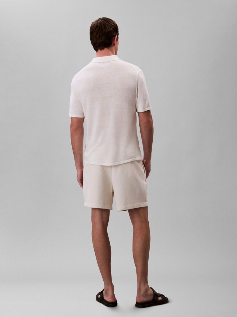 White Waffle Shorts  Men