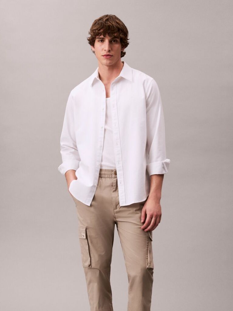 Khaki Skinny Ripstop Cargo Pants  Men