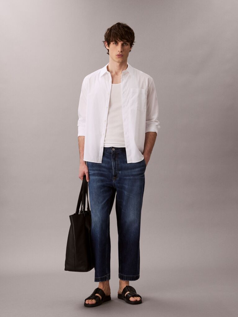 Denim 90s Taper Cropped Jeans  Men