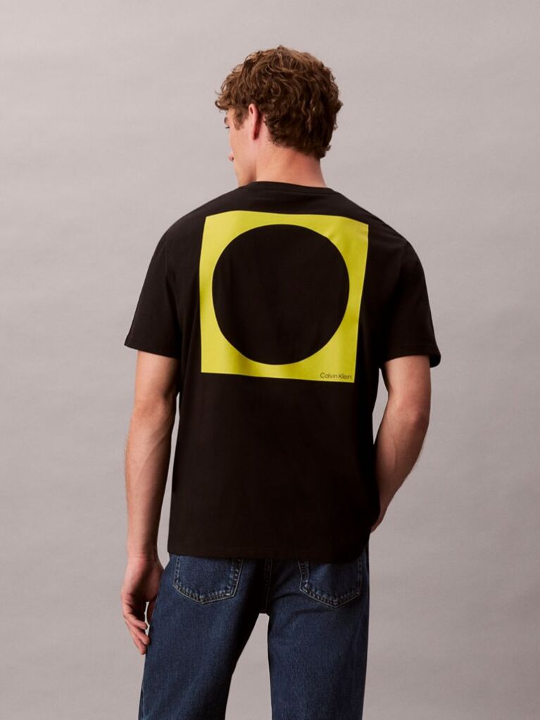 Μαύρο Άνετο T-Shirt Με Σχέδιο  Άνδρας