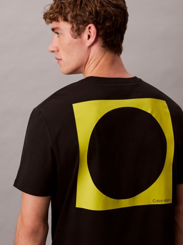Μαύρο Άνετο T-Shirt Με Σχέδιο  Άνδρας