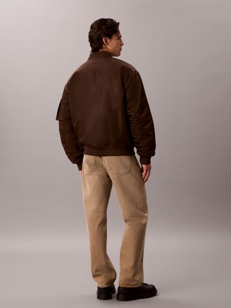 Καφέ Padded Bomber Μπουφάν Από Νάιλον  Άνδρας