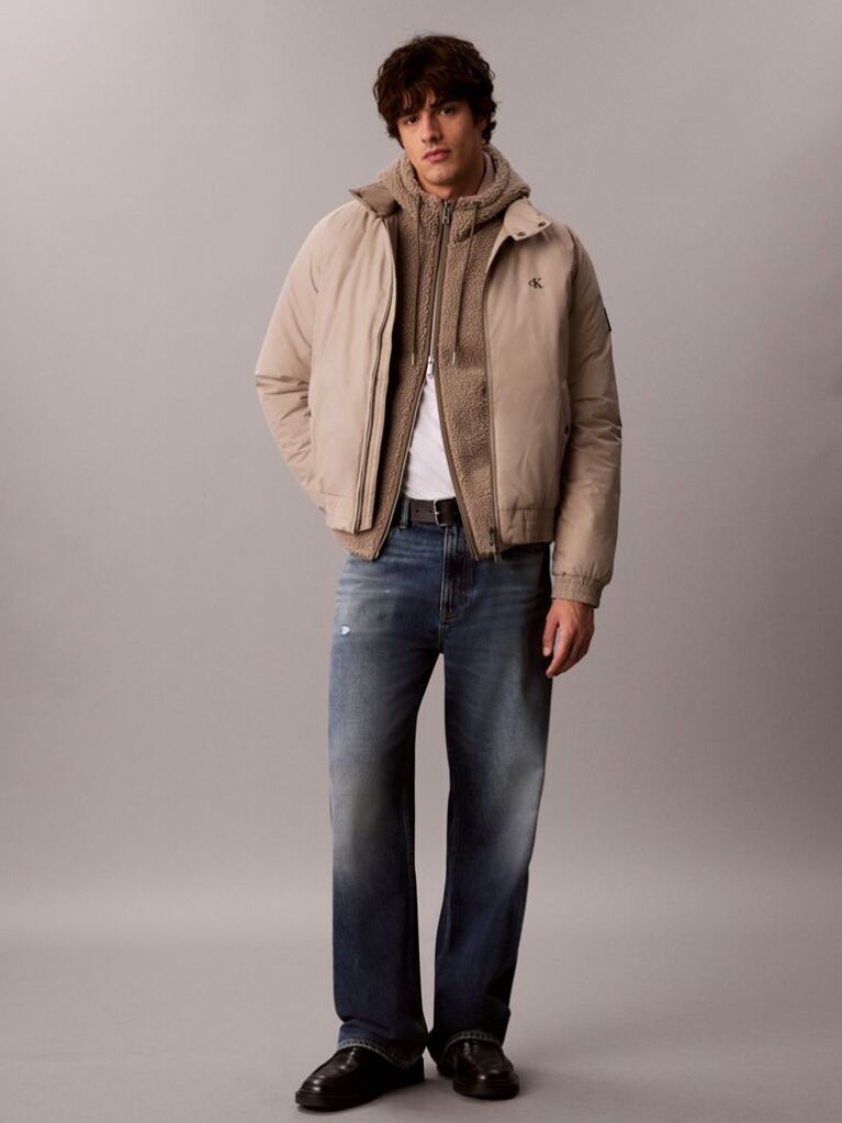 Brown Relaxed Sherpa Hoodie  Men