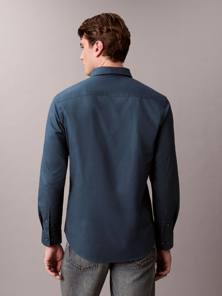 Blue Solid Classic Oxford Button-Down Shirt  Men