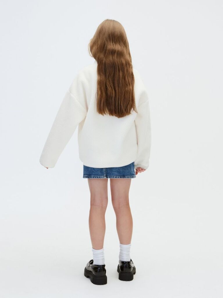 Beige Kids' Teddy Half-Zip Sweatshirt  Girls