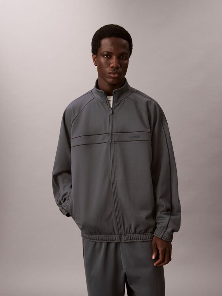Grey Breathable Travel Track Jacket  Men