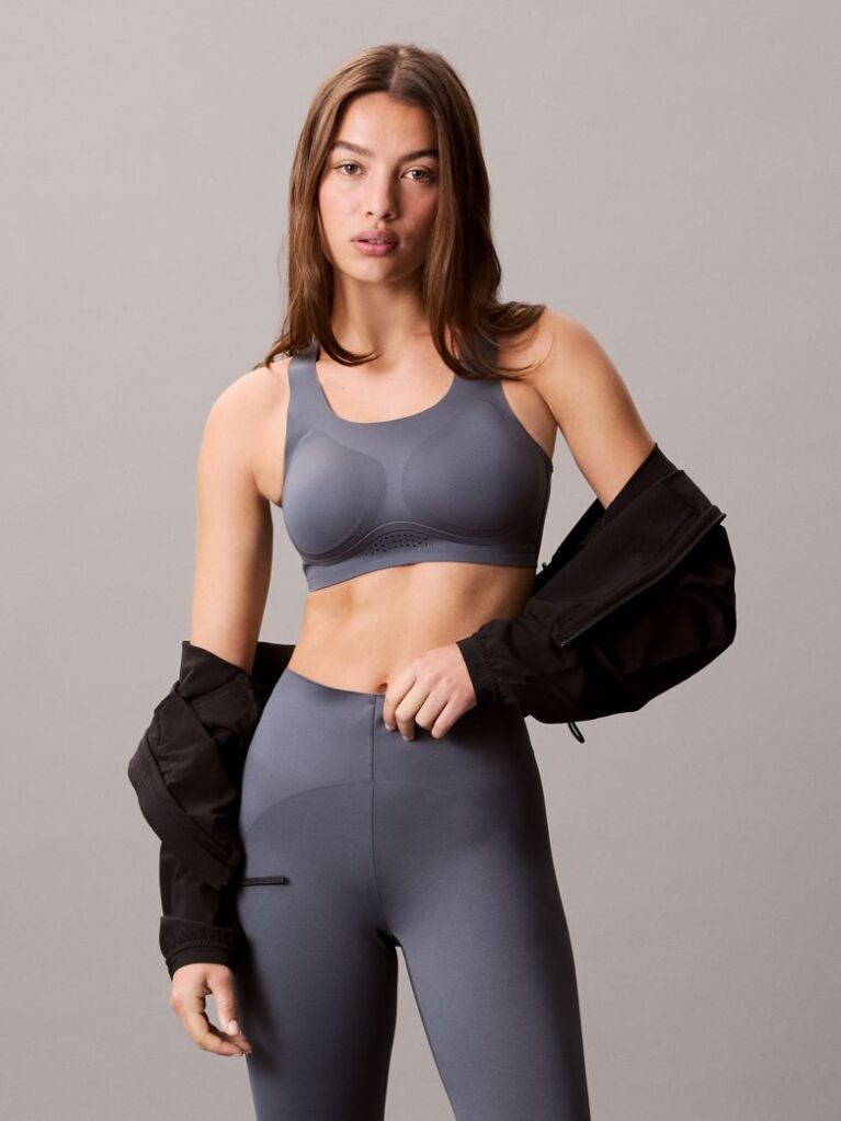 Grey High Impact Sports Bra  Women