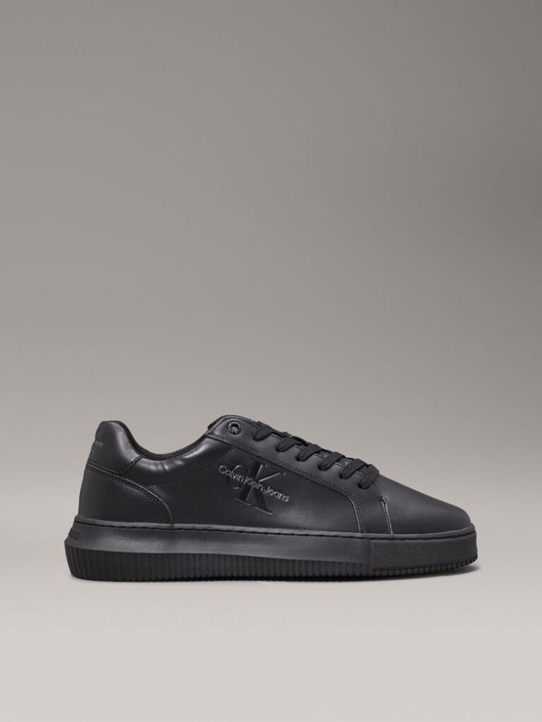 Μαύρο Δερμάτινα Chunky Sneakers  Άνδρας