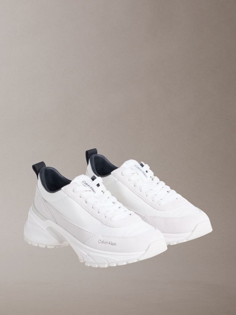 Λευκό Sneakers Από Σουέτ Και Νάιλον  Άνδρας