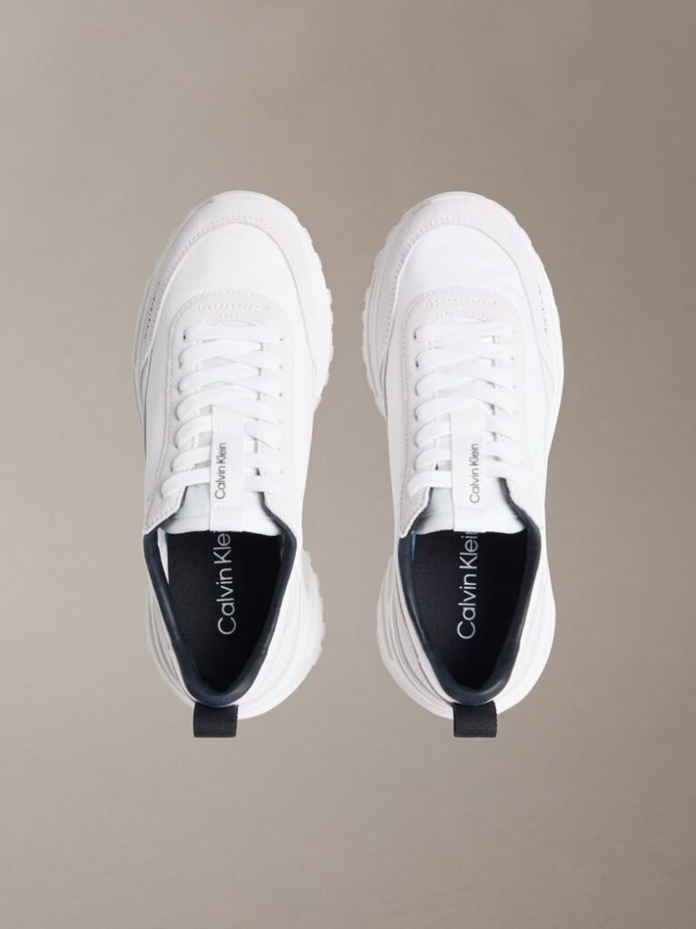 Λευκό Sneakers Από Σουέτ Και Νάιλον  Άνδρας