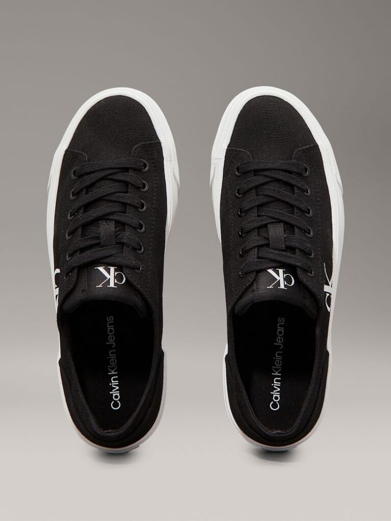 Black Canvas Platform Sneakers  Women