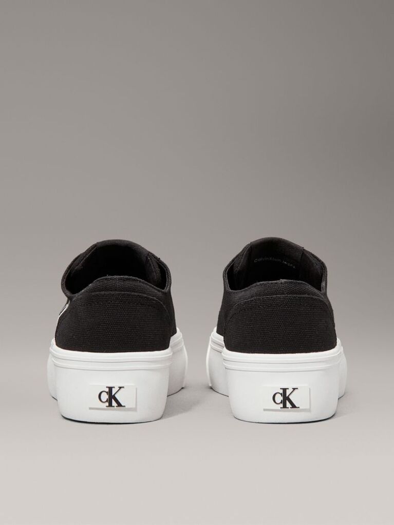 Black Canvas Platform Sneakers  Women