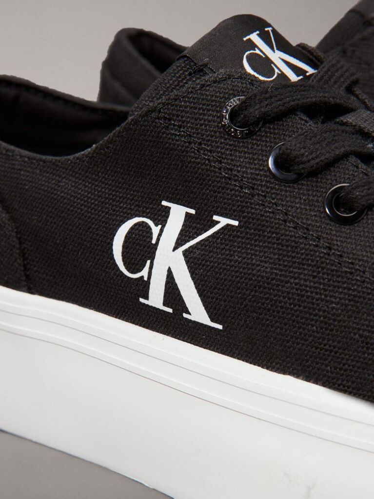 Black Canvas Platform Sneakers  Women